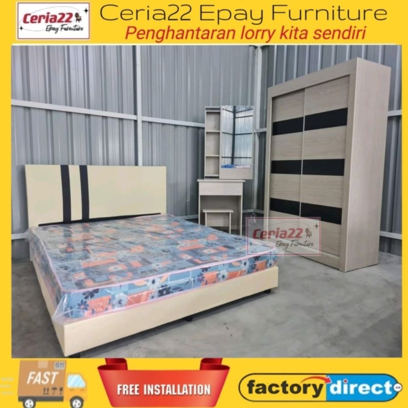 (Free Installation)Bedroom Set (4' x 6'Wardrobe+Divan Bed+Dressing ...