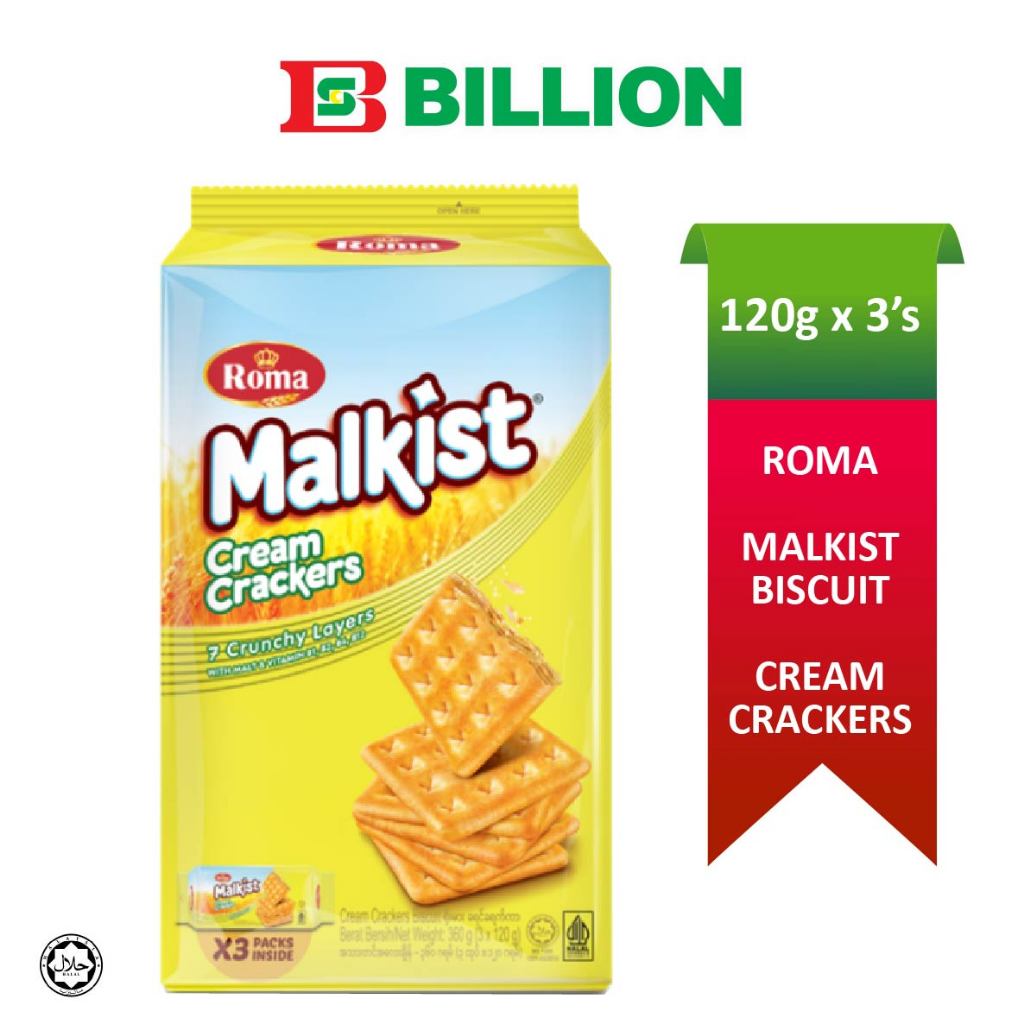 ROMA Malkist Cream Crackers - 120g x 3's | Shopee Malaysia