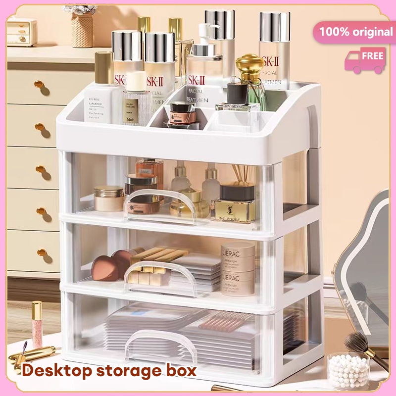 2/3/4 Tier Drawer Storage Organizer Cosmetic Box Lotion Lipstick Makeup ...