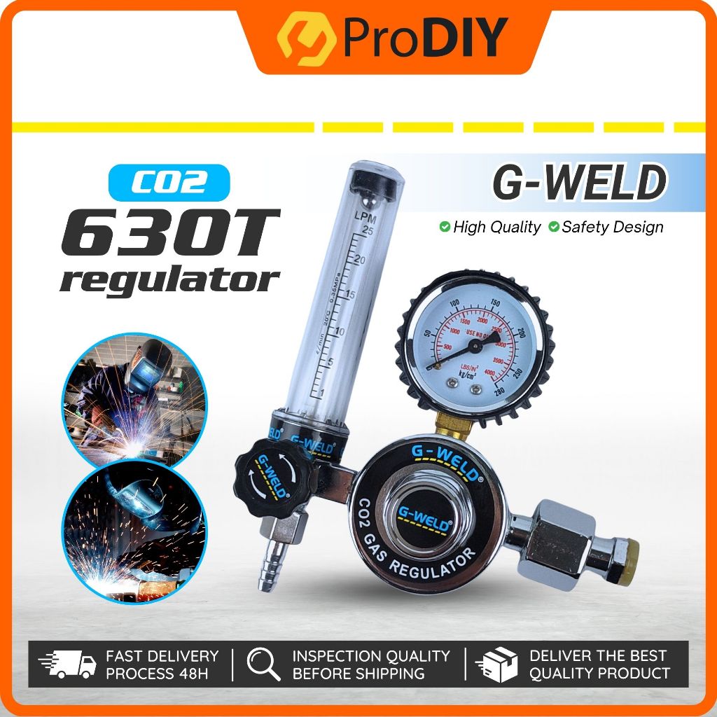 G-weld 630t Welding Regulator C02 Welding Gas Flow Meter 0.35mpa 