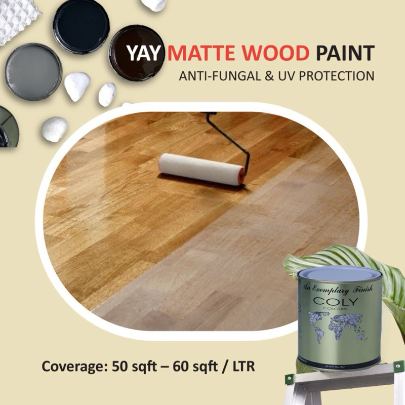 1L // 5L Coly MATTE WOOD VARNISH , Varnish Kayu Matt Shopee Malaysia