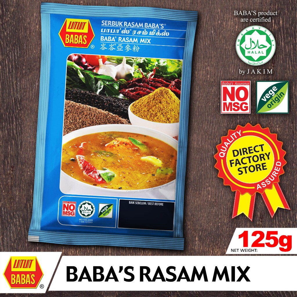 Serbuk Rasam Baba's - Baba Rasam Mix 峇峇亚参粉 (Packing : 125g) | Shopee ...