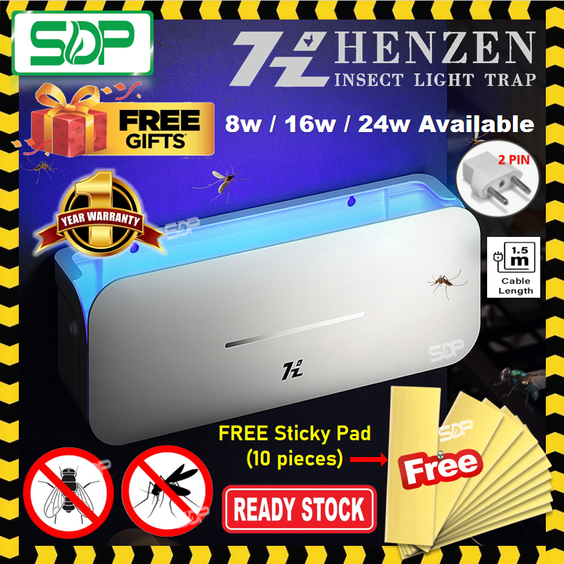 HENZEN Insect Fly Trap 8/16/24 Watts [1 YEAR WARRANTY] / Sticky UV ...