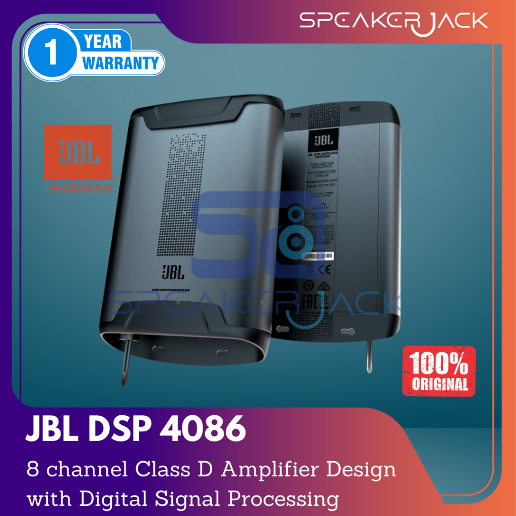 JBL DSP4086 8-channel car amplifier with digital signal processing — 40 ...