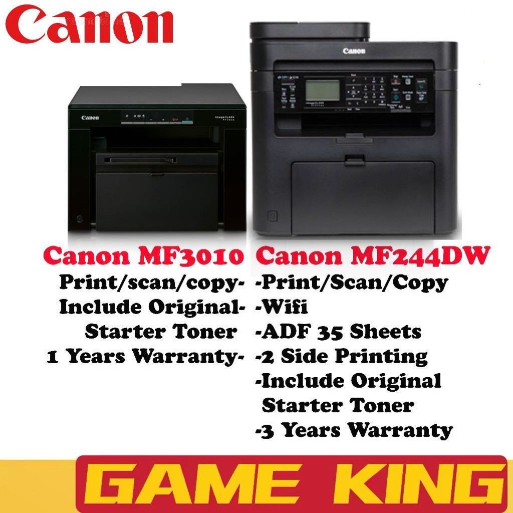 Canon LASERJET Imageclass MF3010 | MF244DW All In One AIO Mono Laser ...