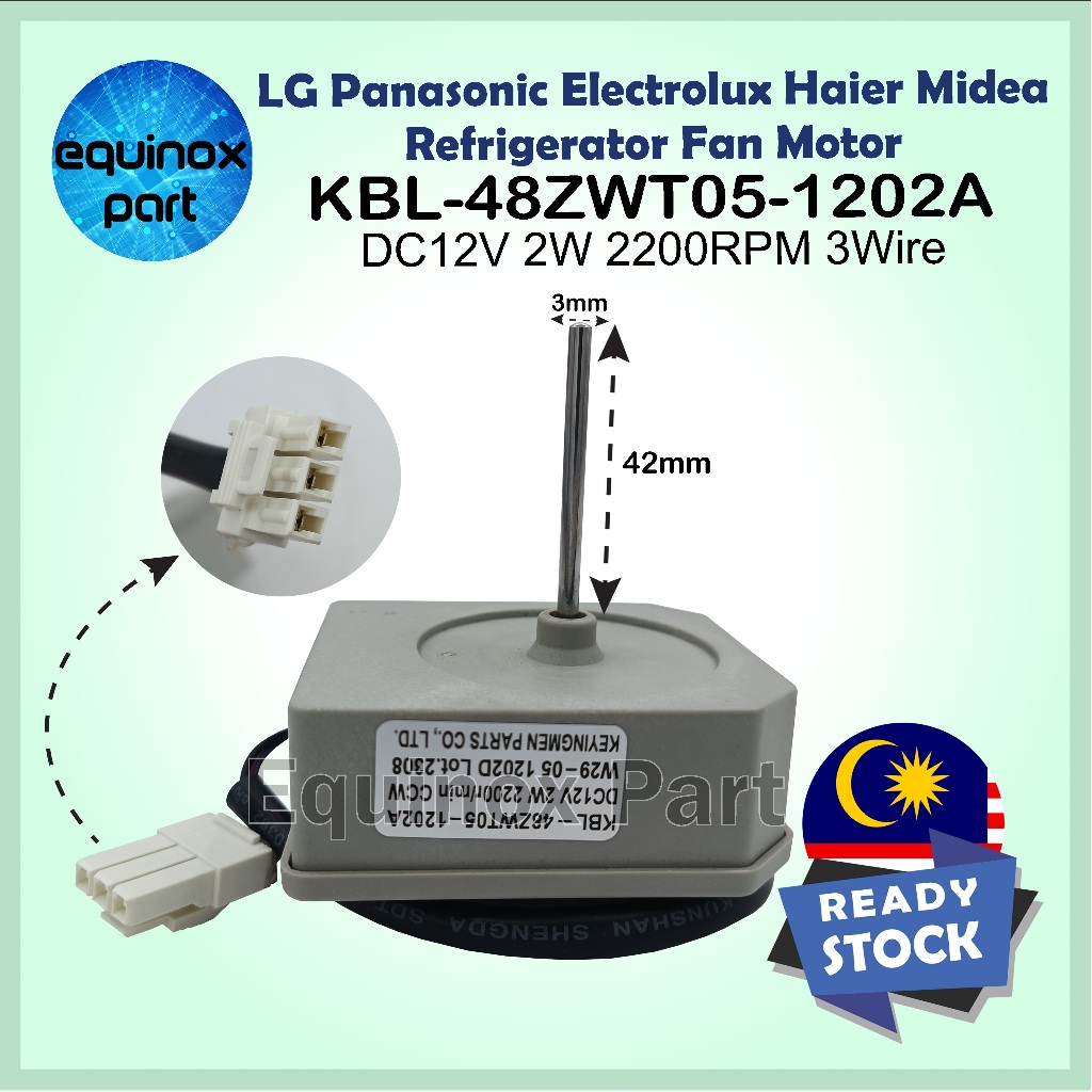 NUOVO KBL-48ZWT05-1202A Motore ventola frigorifero DC 12V 2200 r/min