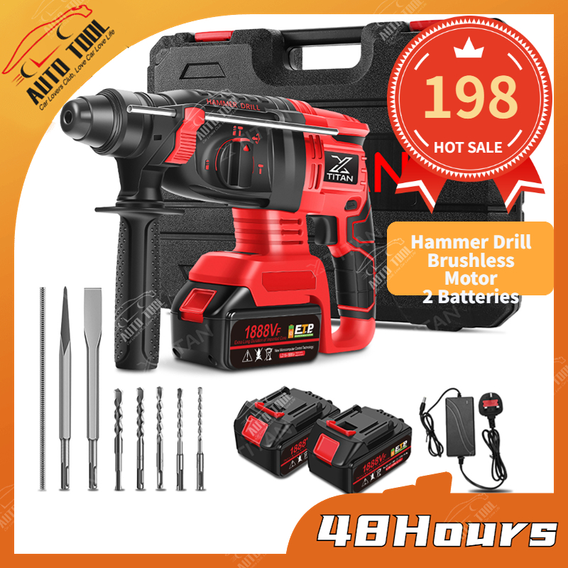 CLC 🔥Brushless Impact Hammer Drill Gerudi Impak 2888VF Lithium Battery ...