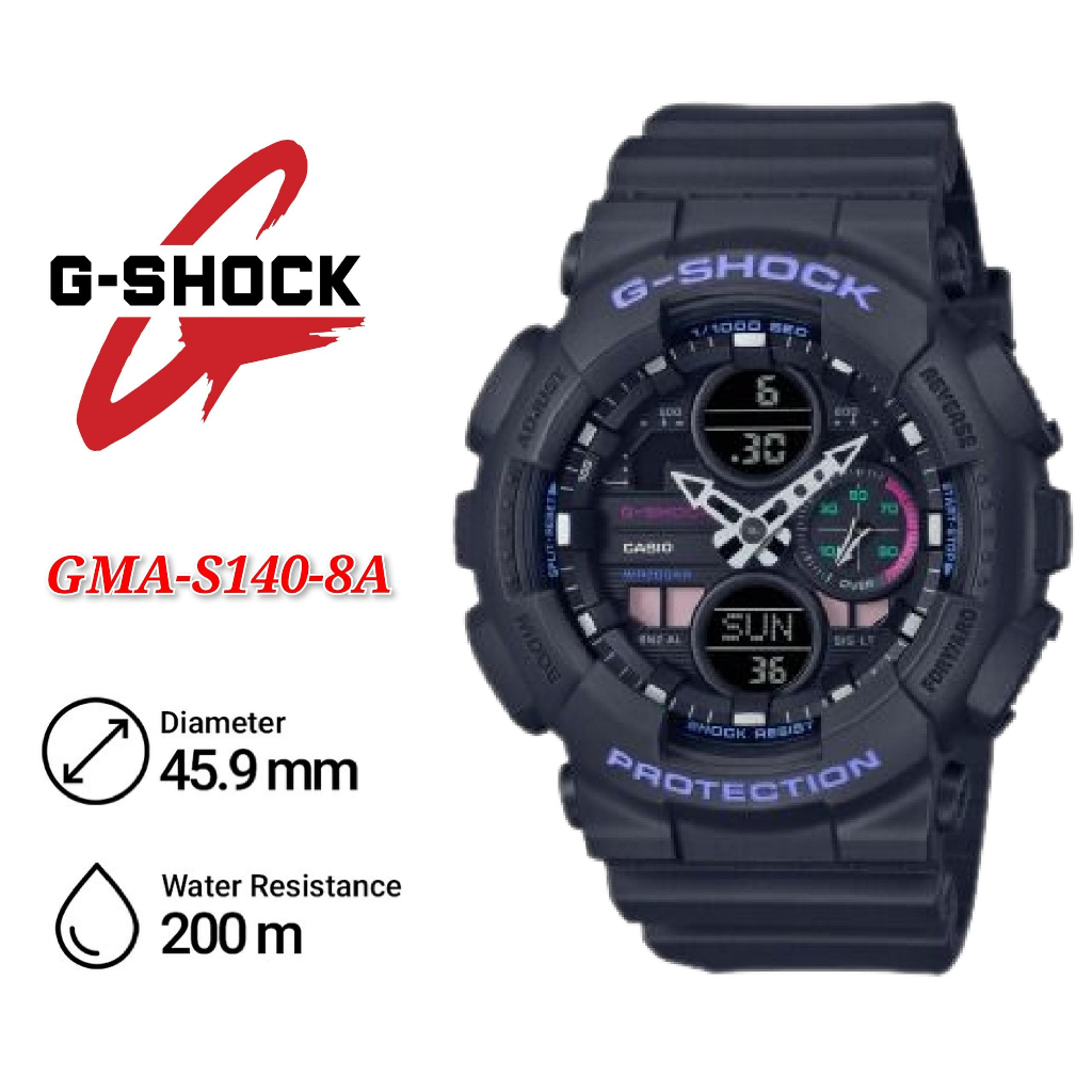 Casio G-Shock GMA-S140-8A S Series Analog-Digital Grey Resin Watch GMA ...