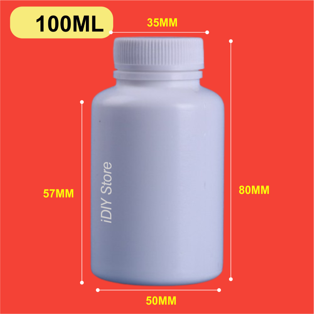 Medicine Bottle White Pill Capsule Container Medicine Pill Storage Container Botol Ubat 8546