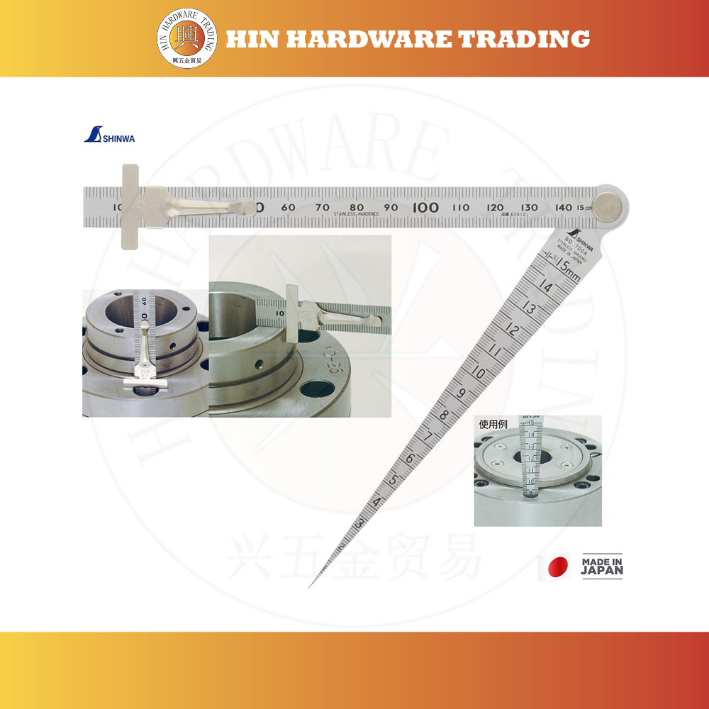 Shinwa 62612 Taper Gauge With Ruler And Clip 1~15mm Made In Japan ...
