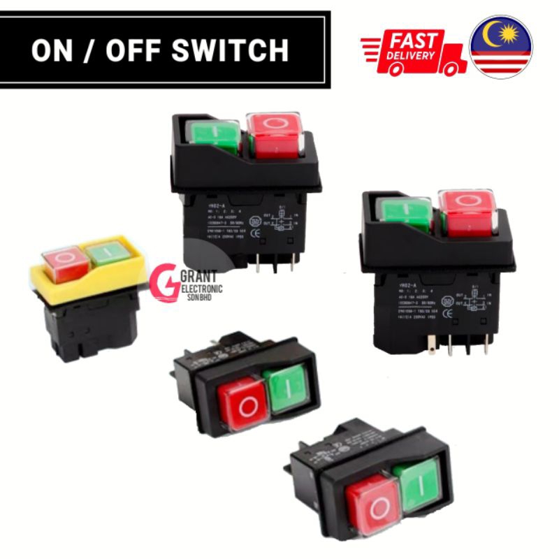 On Off Switch Magnetic Switch Push Button Waterproof Square | Shopee ...