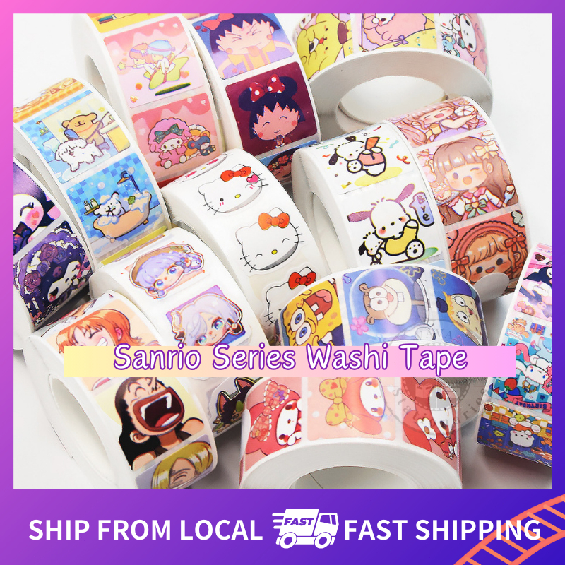 Sanrio Sticker Roll 500pcs Cute Stickers Kuromi Melody Cinnamoroll ...