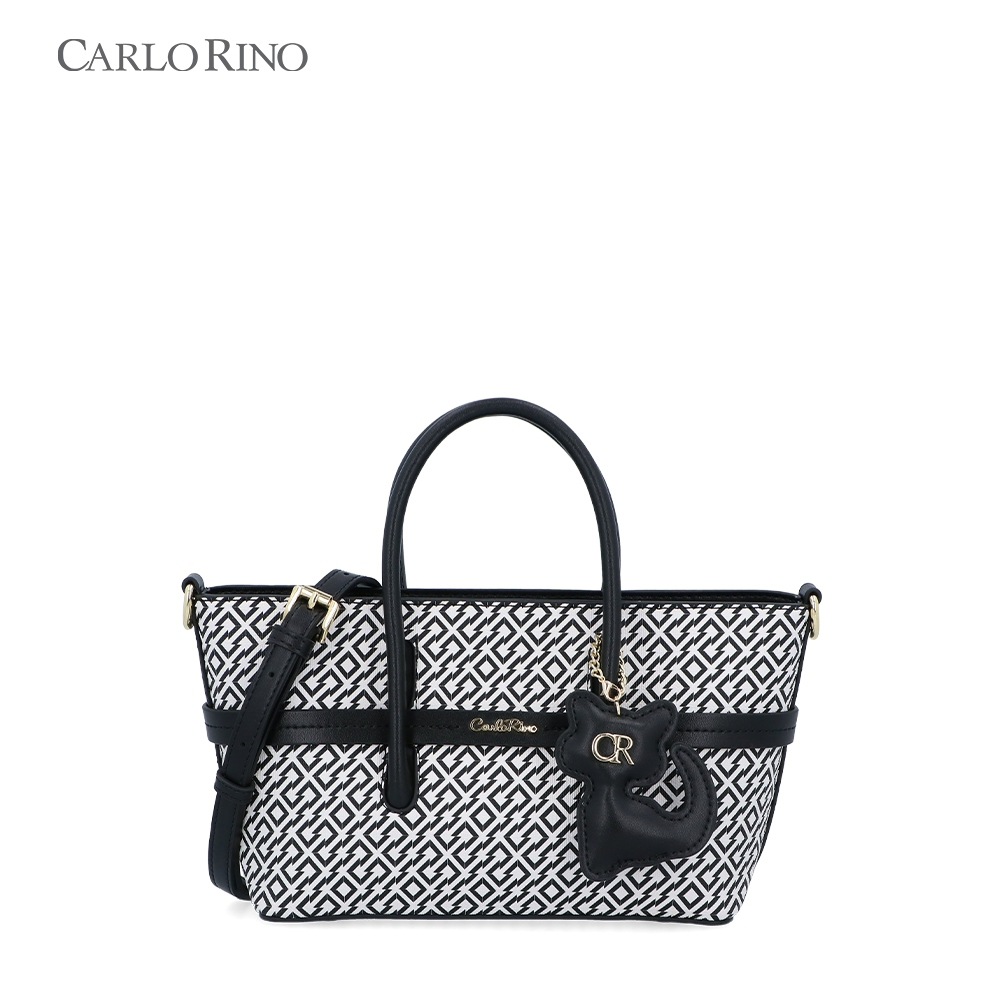 Carlo Rino Black Cherise Monogram Top Handle | Shopee Malaysia