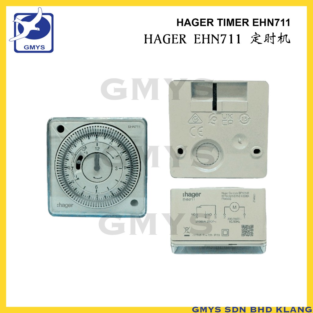 D1 - HAGER EHN711 16A 24 HOURS TIMER SWITCH (NEW MODEL) | Shopee Malaysia