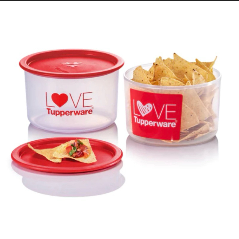 Tupperware One Touch Topper 950ml (2 units) Airtight Liquid tight ...