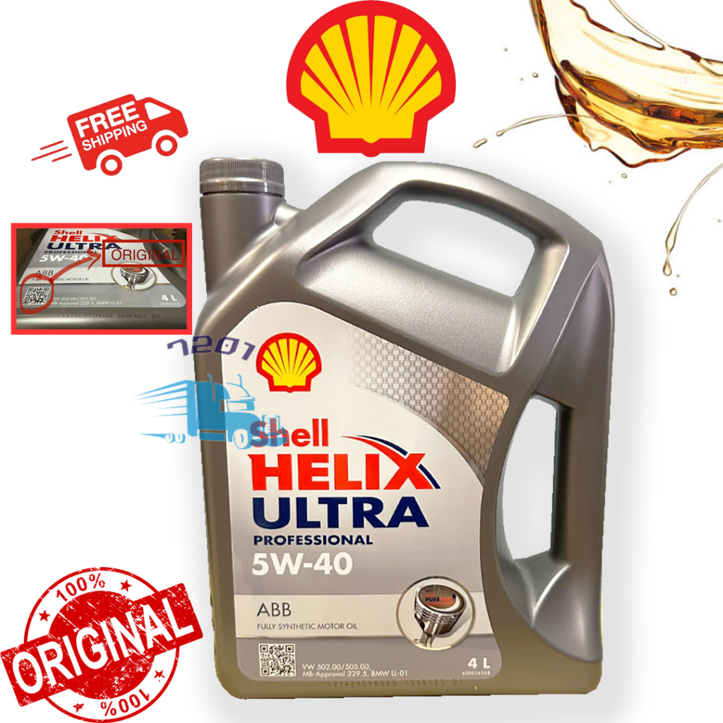 100%ORIGINAL SHELL 5W40 Ultra 4L Fully Synthetic Engine Oil Minyak ...