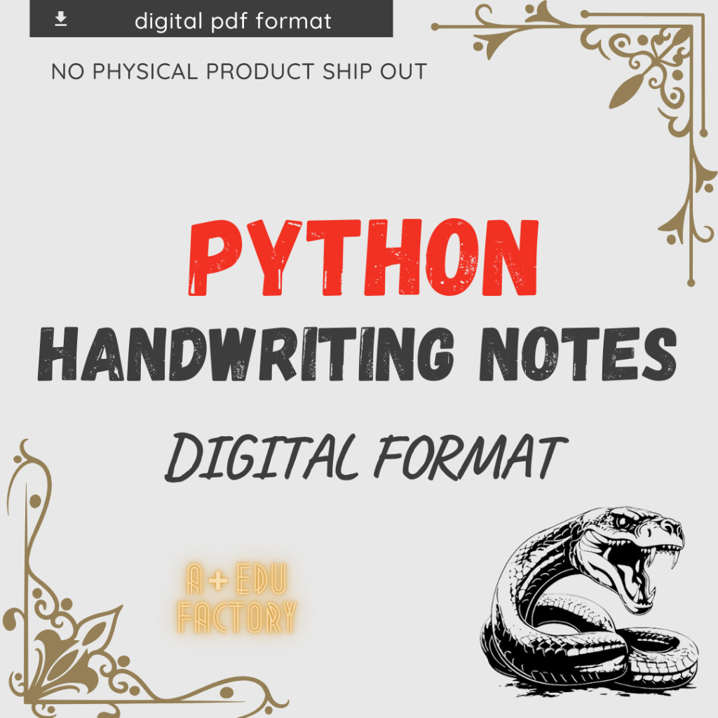 [📚PDF] 4 SETS SCANNED PYTHON HANDWRITING NOTES (EDU) PDF NOTES | Shopee ...