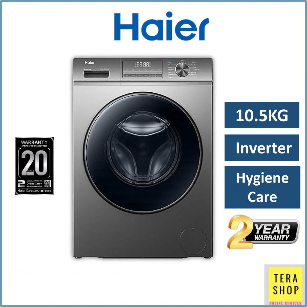 Haier HW105-BP1239S8 10.5KG Inverter Front Load Washing Machine Mesin ...