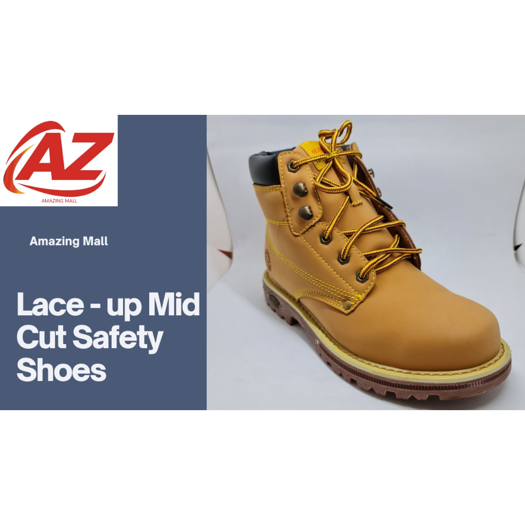 0423 Mid cut safety shoes kasut kerja safety boots oil fuel resistant sole size 39 46 Shopee Malaysia