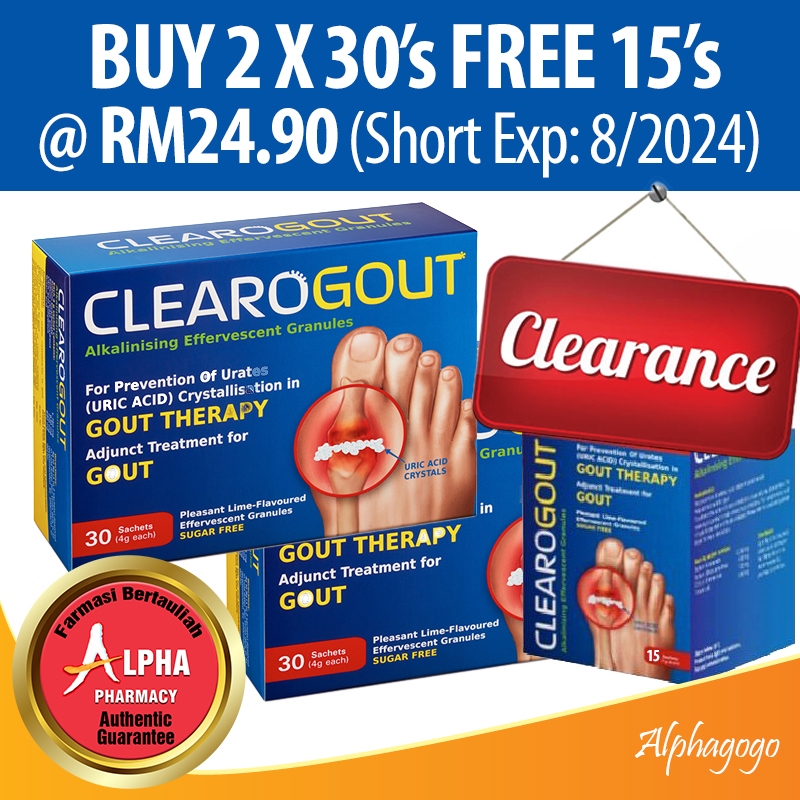 Clearo Gout gout therapy Effervescent Granules (30 sachets / 60+15