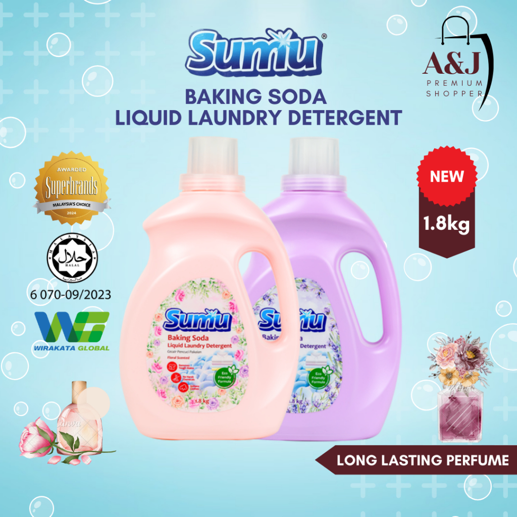 SUMU Baking Soda Liquid Laundry Detergent 1.8kg / sumu detergent / detergent liquid Shopee