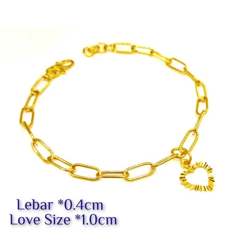 🌈 Exclusive Paper Clip Bracelet.Gelang Tangan Paper Clip Emas 916🌈