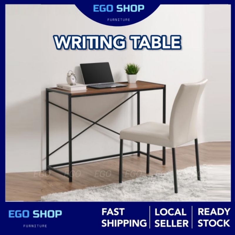 EGO Simple 3ft Meja Belajar Study Table with Metal Leg Writing Table ...