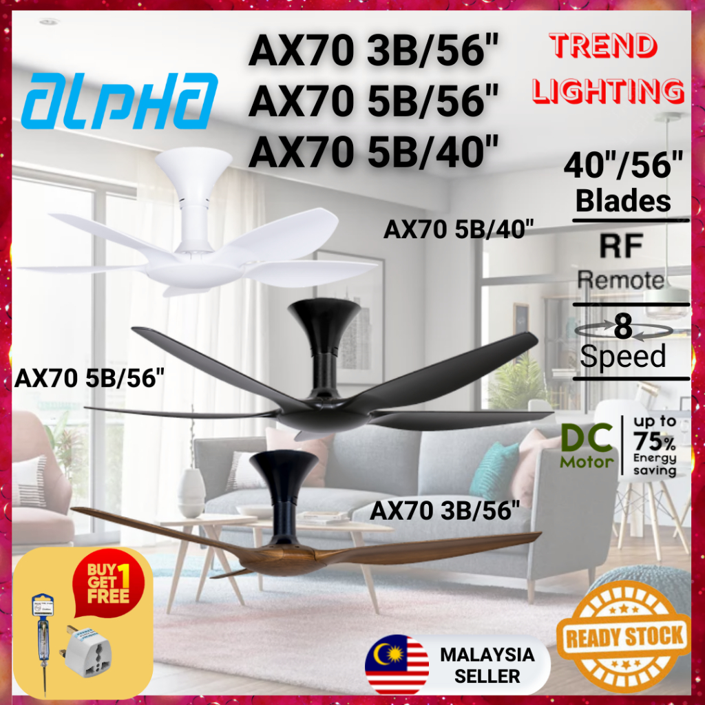Alpha Fan AX70 3B 56 Inch / 5B 56Inch / 5B 40 Inch DC Motor Ceiling Fan ...
