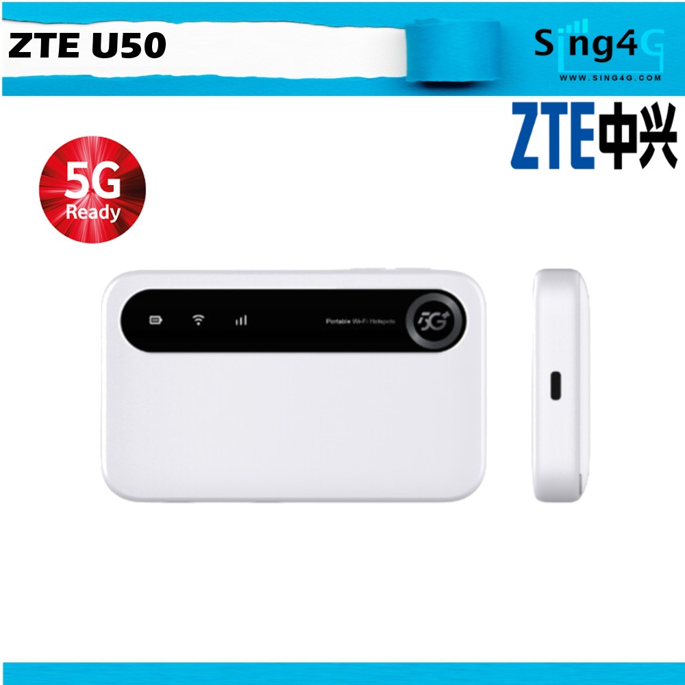 ZTE U50 5G MIFI Portable Hotspot (5G 2.63Gbps 32WIFI Share 4500mAH ...