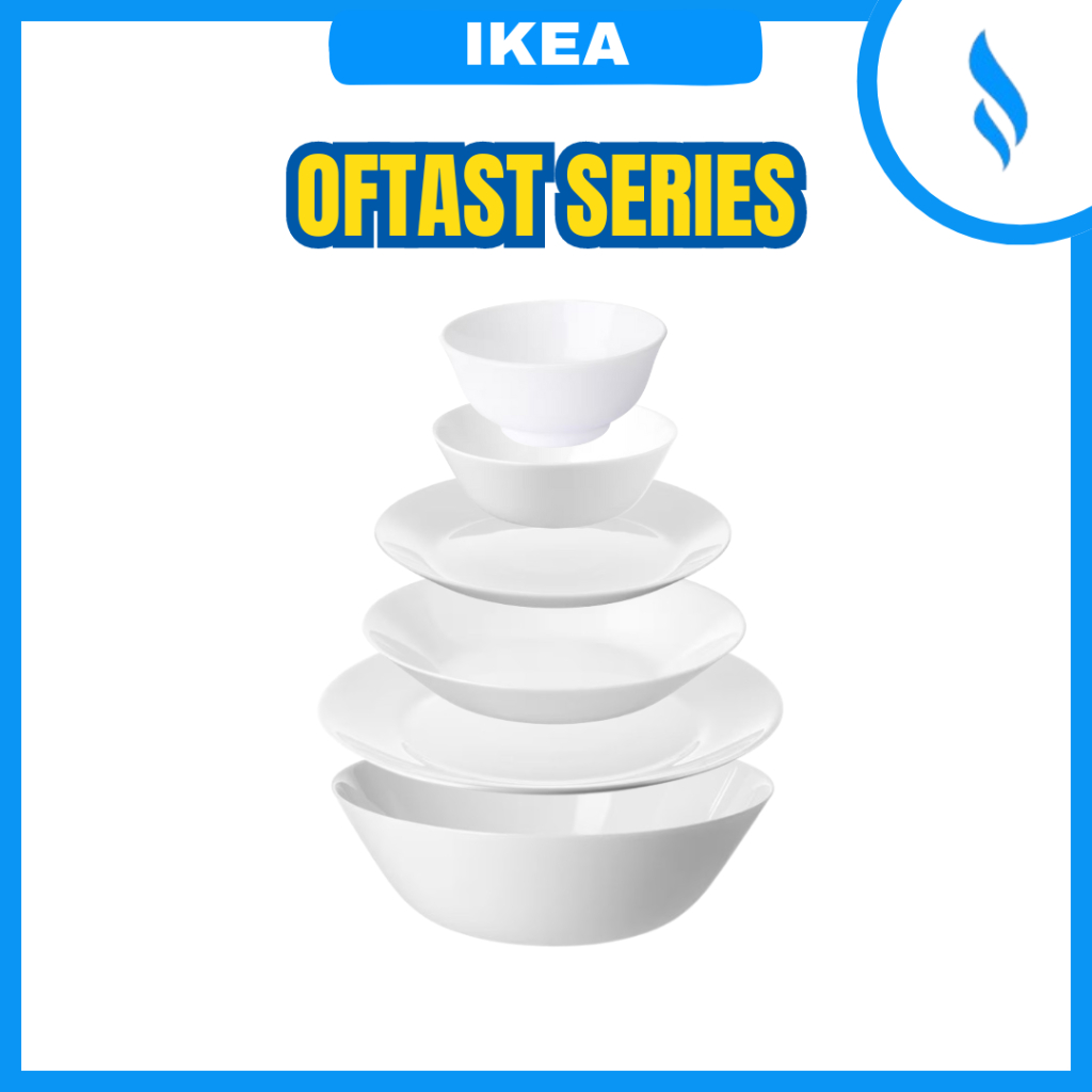 IKEA OFTAST White Porcelaine-Like Plate Set Pinggan Mangkuk Putih Ikea ...