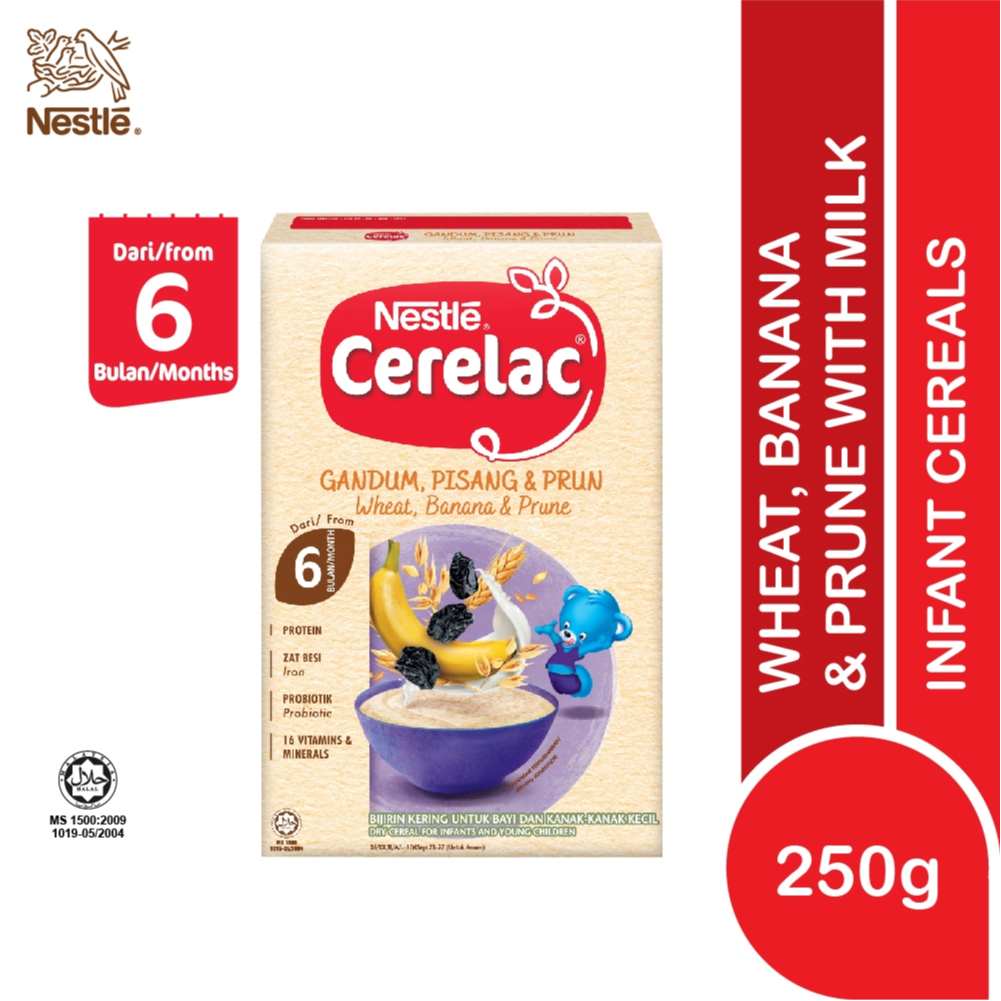 Nestle Cerelac Infant Cereals with Wheat + Banana + Prunes (250g ...