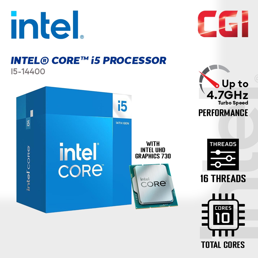 Intel® Core I5 14400F LGA 1700 2.5GHz (Turbo 4.7GHz) Cache 20MB 14ª Geração BX8071514400F | Oficina Dos Bits