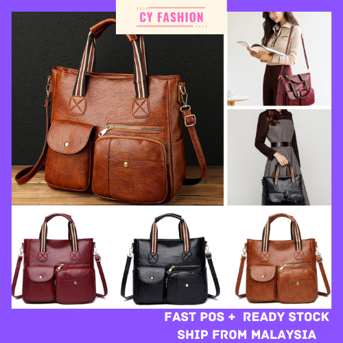 [CY FASHION] 1834 Waterproof Big Capacity Multi-Pocket Beg Tangan ...
