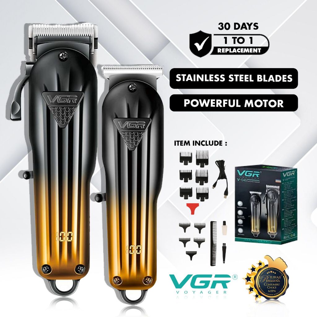 VGR V-646 Professional Rechargeable Hair Clipper Trimmer Set Powder ...
