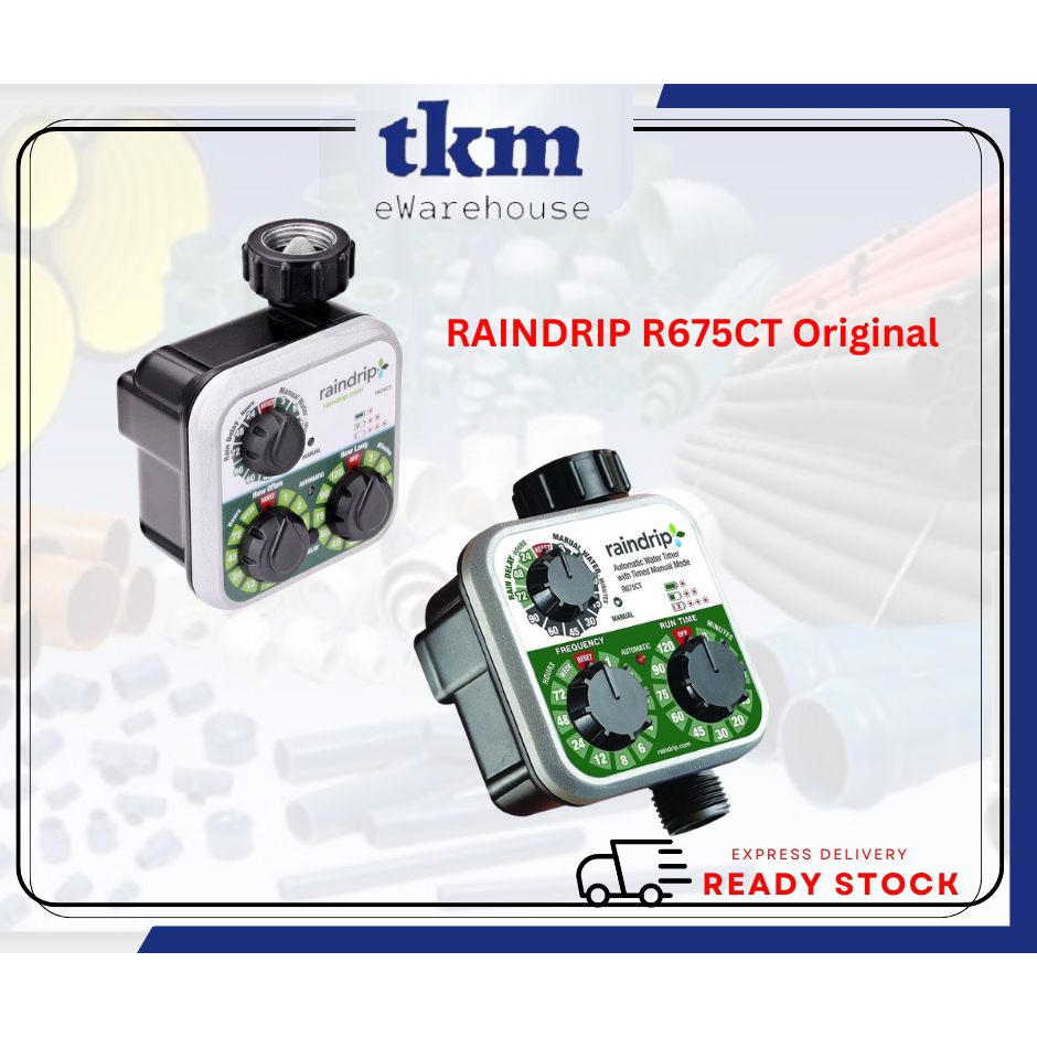 [TKM] RAINDRIP R675CT Original Analog 3Dial Water Timer Hose End Tap