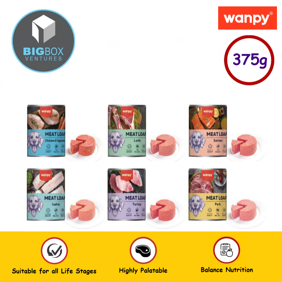 [new Product 2024] Wanpy Dog 375g Wet Can Food 