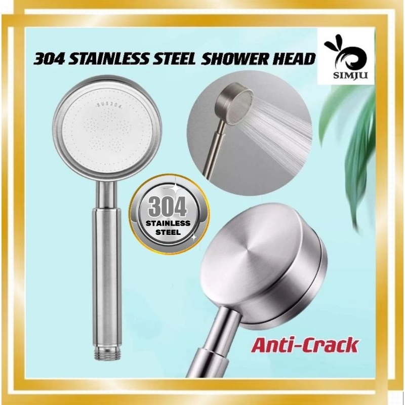304 Stainless Steel Shower Head High Pressure Hand Shower Head | Shopee ...