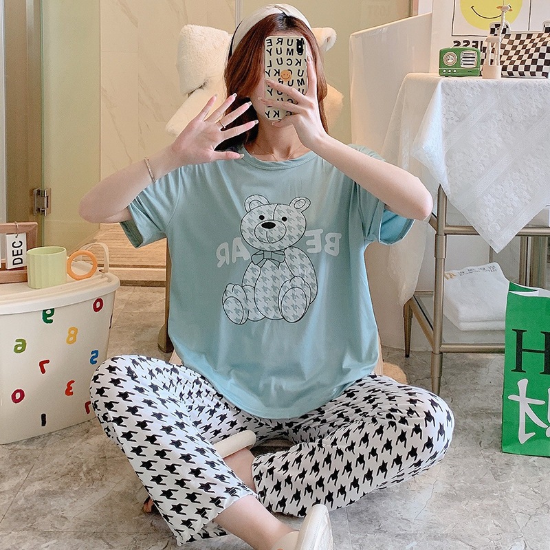 Malaysia Ready Stock Oversize Tee Sleepwear Night Wear Cartoon Loose Baggy Pajamas HKY Shopee Malaysia