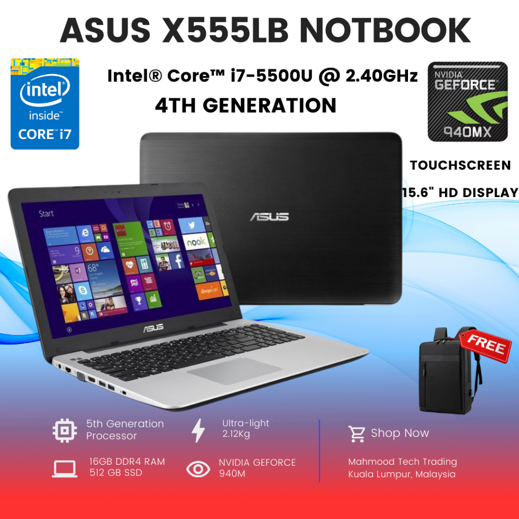 FREE 🎁 ASUS ROG GAMING LAPTOP X555LB, Q551LN, G550JK, TP300LA, Q551LA ...