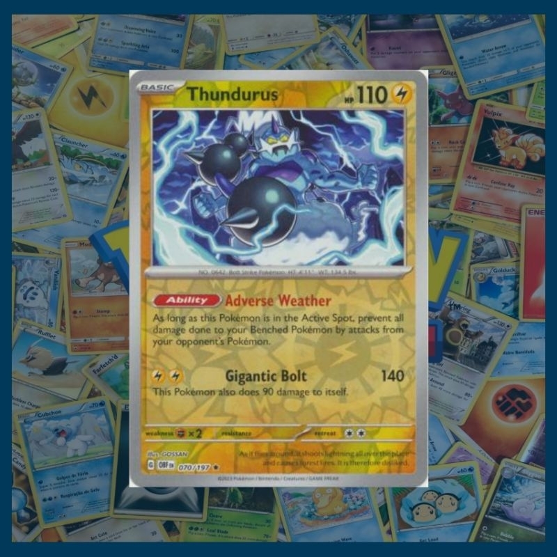 Thundurus (070/197) Reverse Holo | Obsidian Flames | Pokemon TCG Card |  Shopee Malaysia