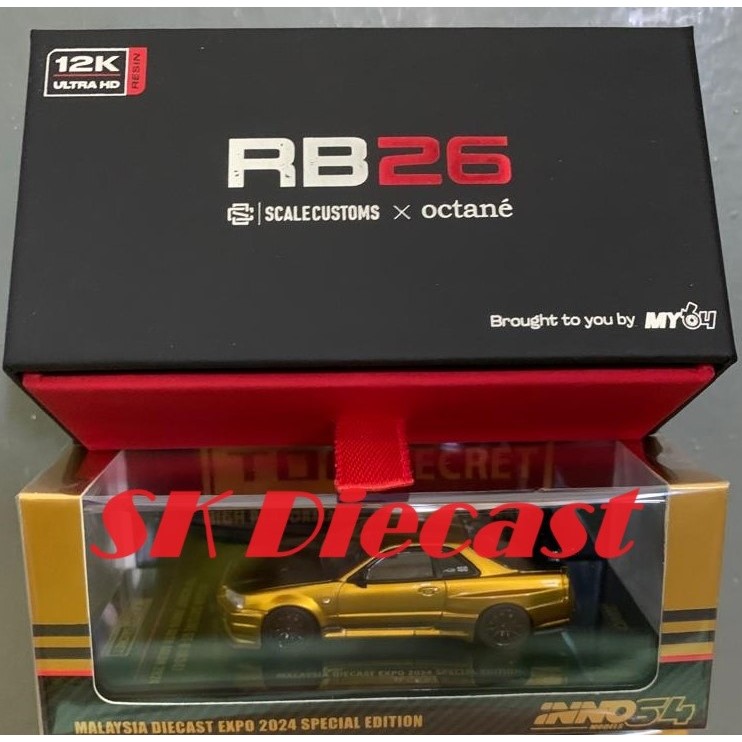 INNO64 1/64 GT-R (R34) Top Secret Tokyo Auto Saloon 2024 dengan Engine ...