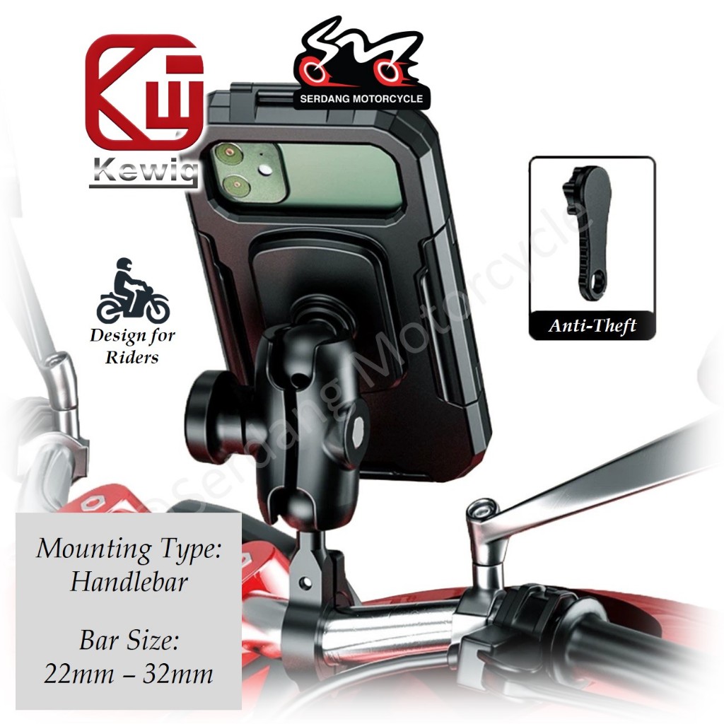 KEWIG M18 Waterproof Phone Holder Motorcycle Hard Case Anti Theft Handphone Bike Pemegang Telefon Shopee Malaysia