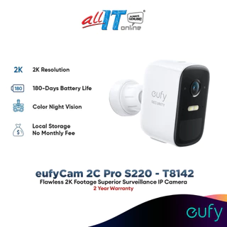 Anker Eufy T8142 eufyCam S220 eufyCam 2C Pro | 2K Resolution |180-Day Battery Life | IP67 | Night Vision
