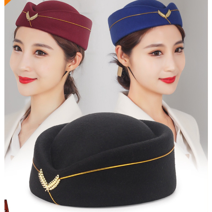 [KEDAI LOKAL 🇲🇾] Cabin Crew Hat Stewardess Hat Topi Pramugari Pramugara ...