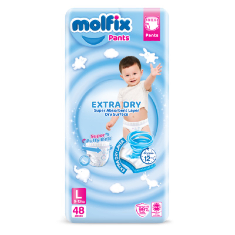 Molfix Diaper Pants (L size 48pcs) Shopee Malaysia