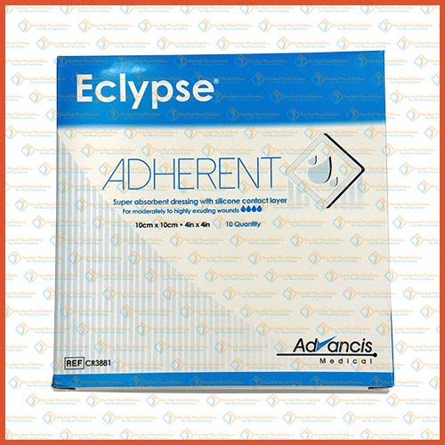 Eclypse Adherent 10cm x 10cm Super Absorbent Dressing with Silicone ...