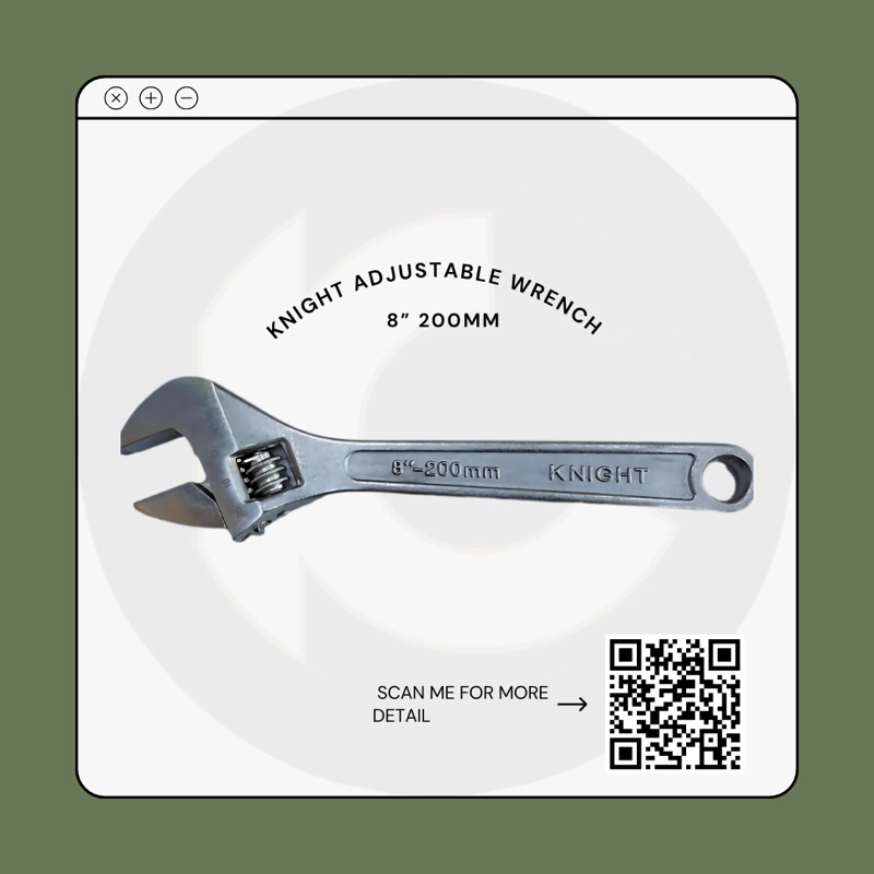 [READY STOCK] KNIGHT SWITCH SPANNER / ADJUSTABLE WRENCH 8”200MM ...
