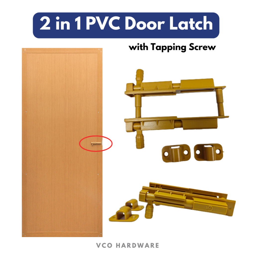 PVC Door 2 in 1 Door Latch 2 Pin Tower Bolt with Screw | Shopee Malaysia