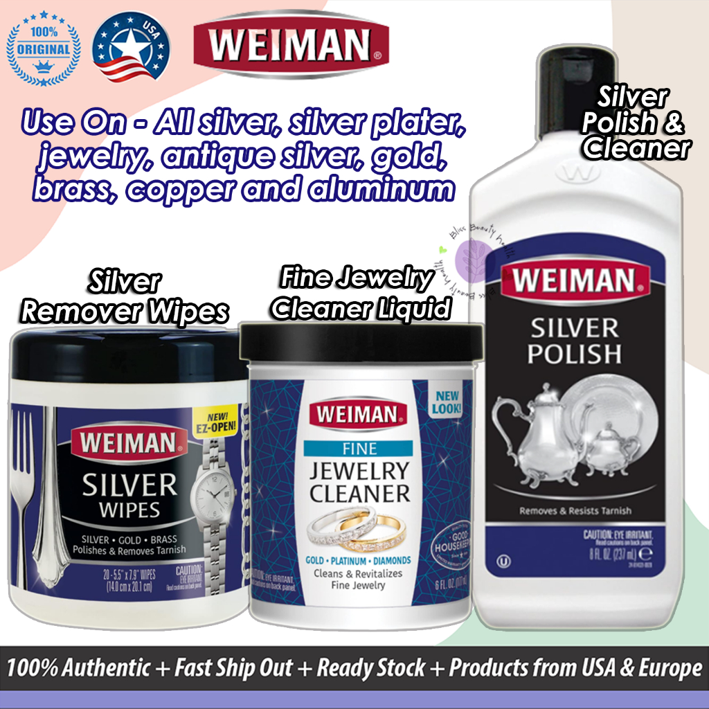 USA Weiman Silver Polish and Cleaner l Jewelry Polish Cleaner Wipes l