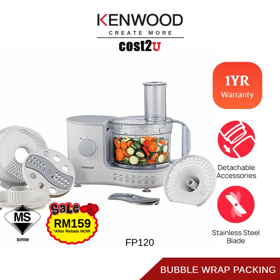 Kenwood 1.4L Compact Food Processor FP120 (Mixer Pemproses makanan